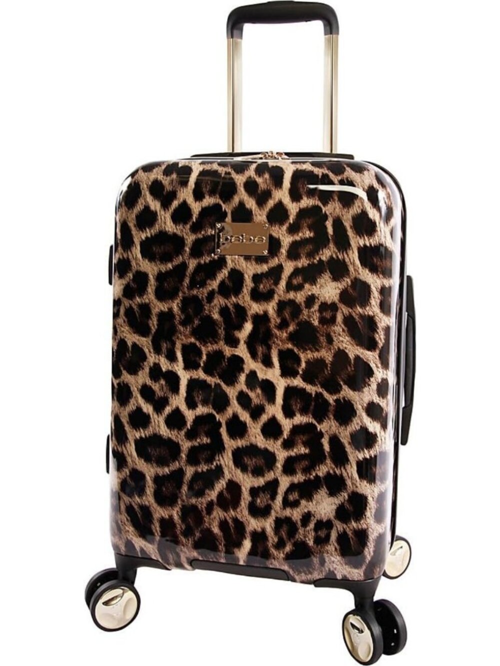 Stylish 21" Hardside Carry-On Spinner Luggage with Telescoping Handles, Leopard